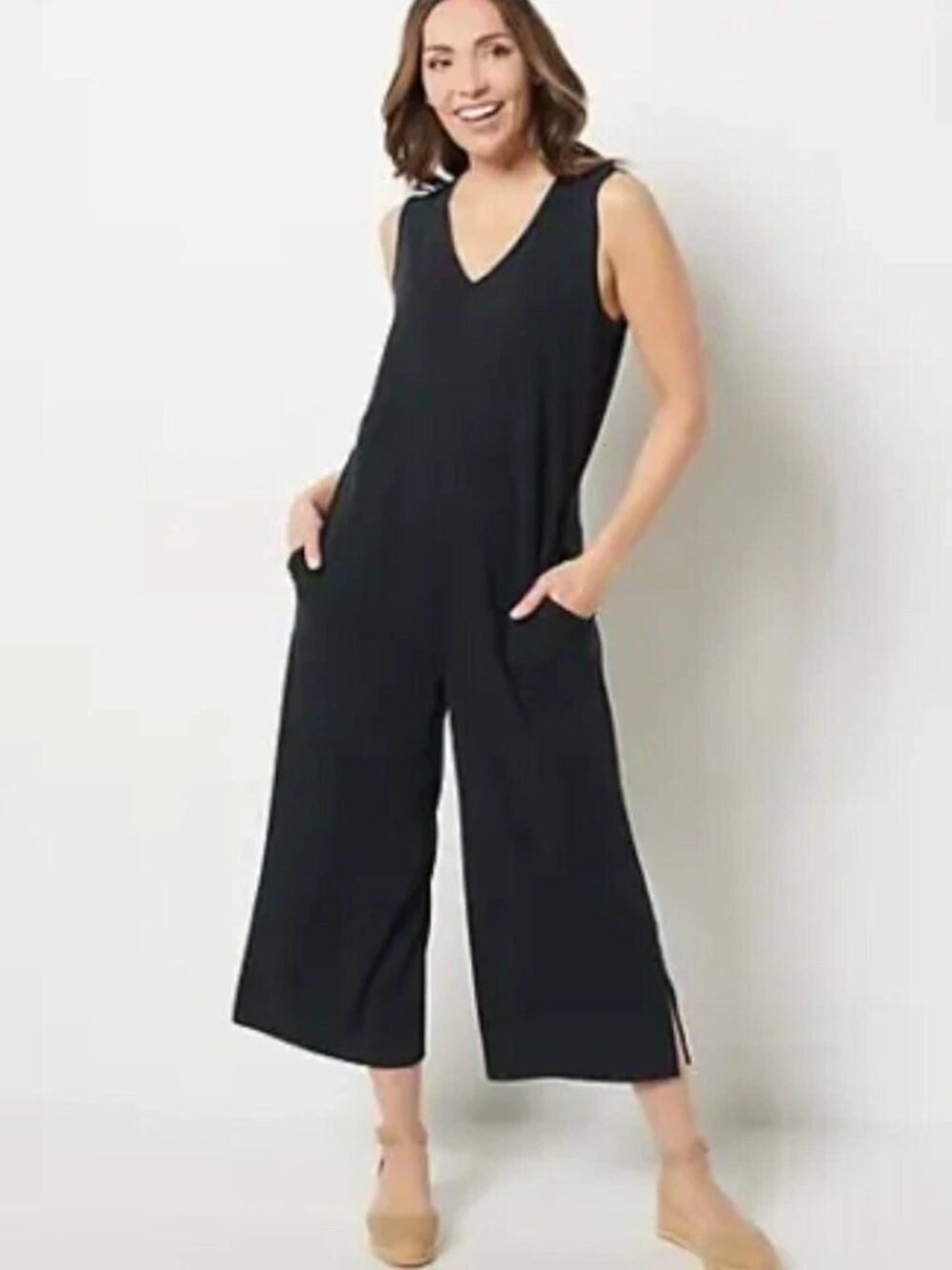 New 2X QVC Ambernoon II black sleeveless Romper Jumpsuit Plus size 2X
